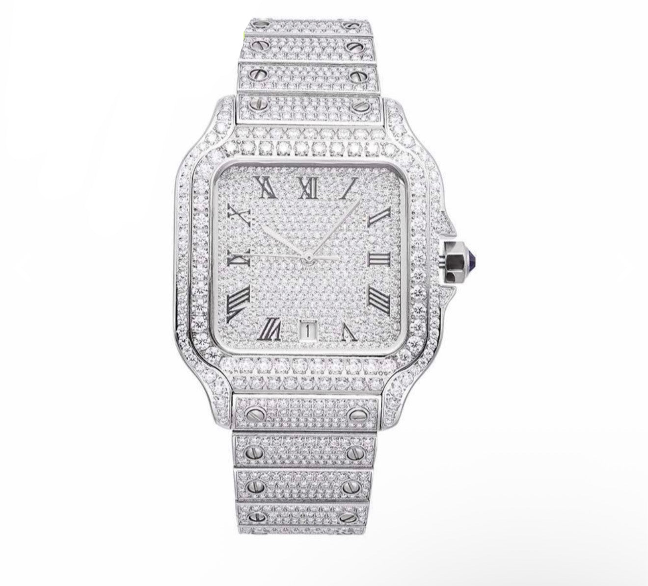 Iced Out Bust Down | 42MM | White Gold