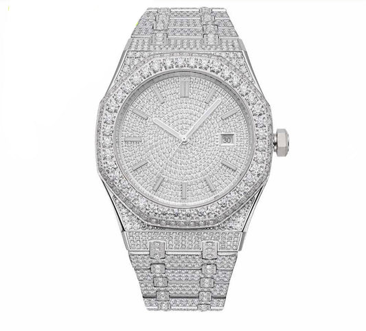 Iced Out Bust Down Watch | 41MM | White Gold