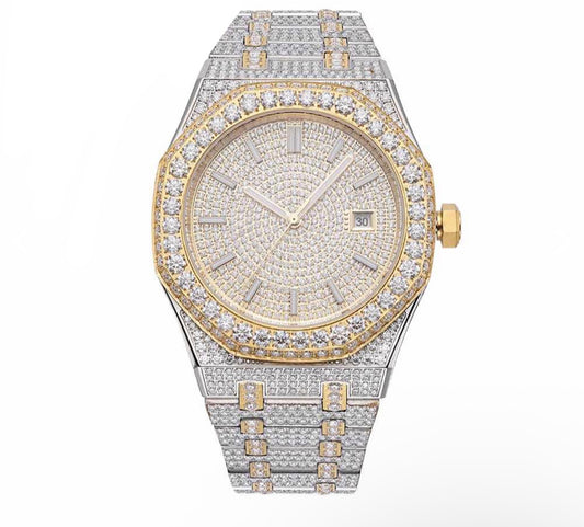 Iced Out Bust Down Watch | 41MM | Yellow Gold