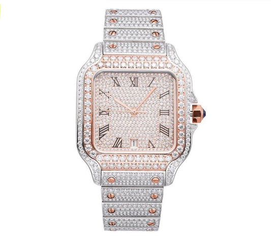 Iced Out Bust Down | 42MM | Rose Gold Watch
