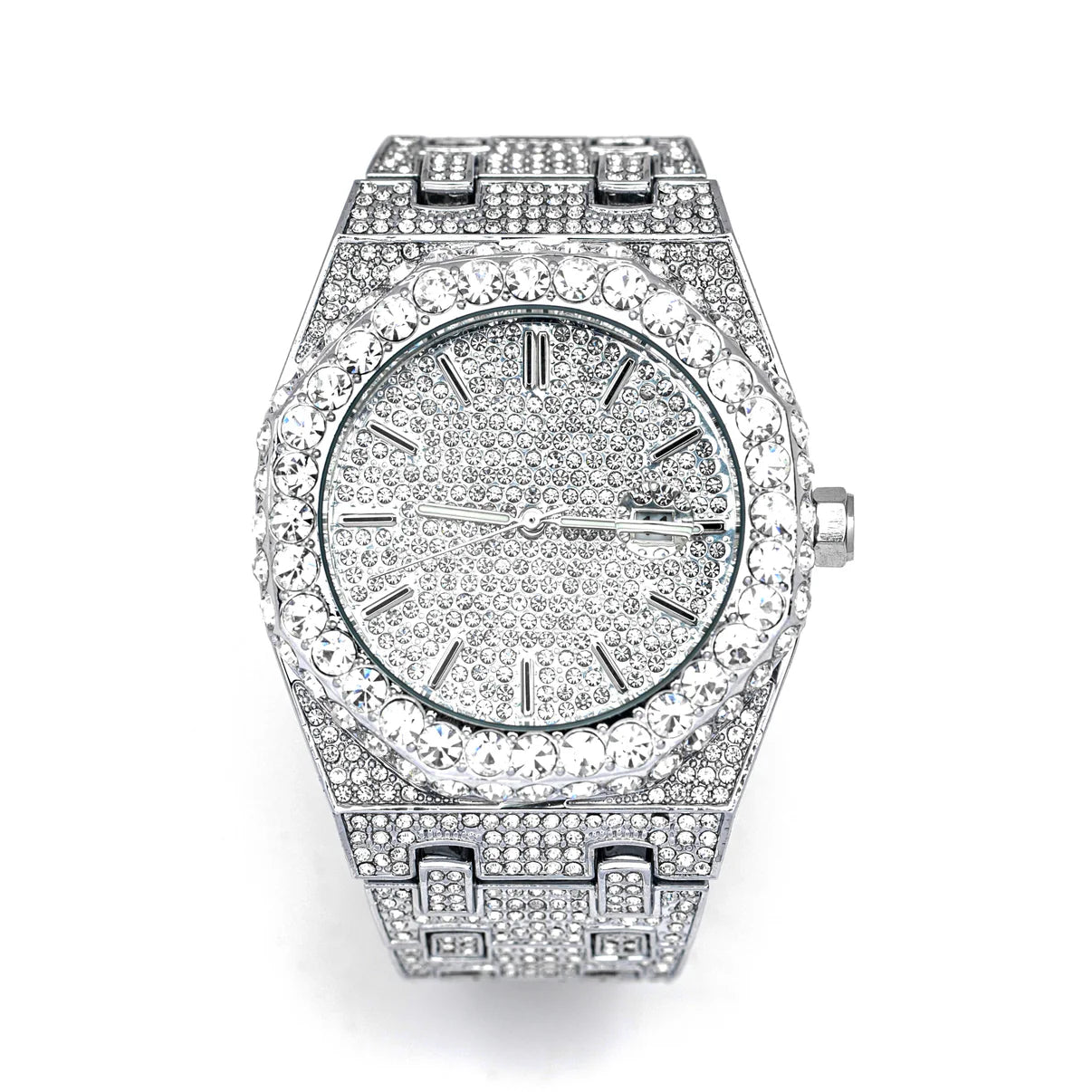 Iced Out Bust Down Watch | 41MM | White Gold