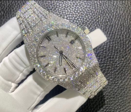 Iced Out Bust Down Watch | 41MM | White Gold
