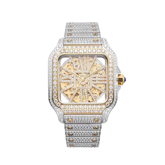 Bust Down | Skeleton Watch | 42MM | Yellow Gold