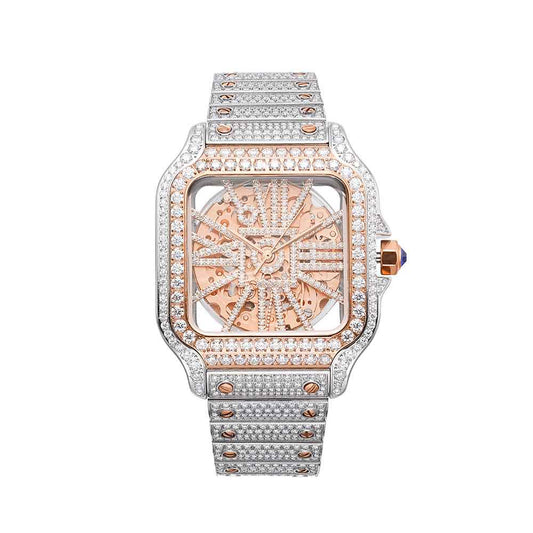 Bust Down | Skeleton Watch | 42MM | Rose Gold
